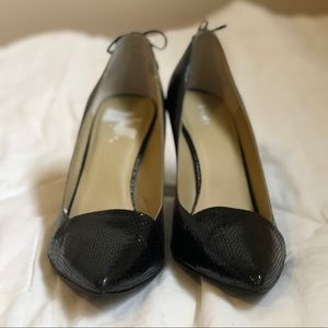 Levity brown snakeskin heels